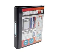Elba A4 2 O-Ring Binder, 25mm Capacity, 30mm Spine, Presentation Folder with Customisable Cover, Portrait, Black (Pack of 10)