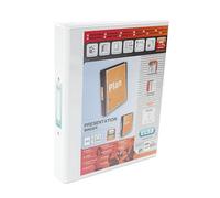 Elba A4 2 O-Ring Binder, 25mm Capacity, 30mm Spine, Presentation Folder With Customisable Cover, Portrait, White (Single)