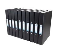 Elba Ring Binder A4+ 25mm Capacity 30mm Spine Paper On Board 2 O-Ring Black (Pack 10) 400033495