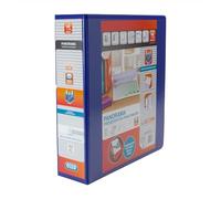 Elba A4 2 O-Ring Lever Arch File, 56mm capacity, 70mm spine, Presentation Folder with Customisable Cover, Portrait, Blue (Single)