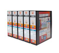 Elba A4 Panorama Presentation Lever Arch File, 90 mm, Black, Pack of 5