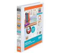 Elba A4 4 D-Ring Binder, 25mm Capacity, 40mm Spine, Presentation Folder With Customisable Cover, Portrait, White (Pack Of 10)