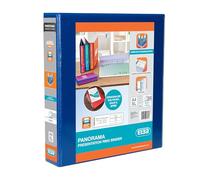 Elba A4 4 D-Ring Binder, 40mm capacity, 60mm spine, Presentation Folder with Customisable Cover, Portrait, Blue (Single)