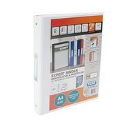 Elba A4 4 O-Ring Binder, 25mm Capacity, 30mm Spine, Presentation Folder With Customisable Cover, Portrait, White (Single)