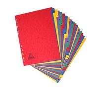 Elba A4 A-Z Pressboard Divider, Assorted Colours, Extra Strong Card 225gsm