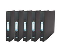Elba A4 Ring Binder Pack of 5, Plastic on Board 40mm, Black