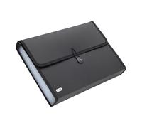 Elba A4 Expanding File Folder, 13 Compartment Document Folder, Black