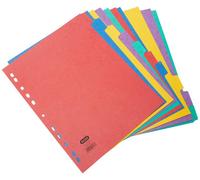 Elba Coloured Pressboard Dividers A4+ Euro Punched 10 Part