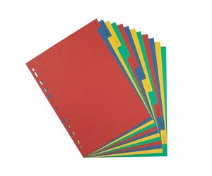 Elba A4 January-December Pressboard Dividers, 12-Part Assorted Colours, Durable Monthly Index Tabs