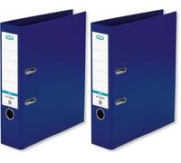 Elba A4 Lever Arch File, 570 Sheet Capacity, 80mm Spine, Strongline Plastic on Board, Single, Blue (Pack of 2)