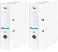 Elba A4 Lever Arch File, 570 Sheet Capacity, 80mm Spine, Strongline Plastic on Board, Single, White (Pack of 2)
