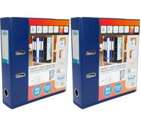Elba A4 Lever Arch File, 70mm Spine, Presentation Folder with Customisable Cover, Portrait, Blue (Single) (Pack of 2)