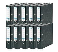 Elba A4 Lever Arch Files, Black Cloud Effect, Durable Matt Paper-on-Board Filing Folders, 80 mm Spine Holds Up to 560 Sheets, Pack of 10
