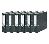 Elba A4 Lever Arch Files, Black Cloud Effect, Durable Matt Paper on Board Folders (Pack of 6)