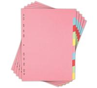 Elba A4 Pink 10-Part File Dividers, 5 Pack, Recycled Card, Multi-Hole | Sort documents faster with durable, colour-coded recycled card dividers for effortless organisation.