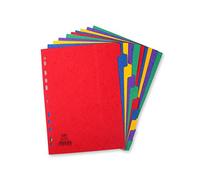Elba A4 10 Part Pressboard Divider, Multicolor