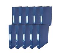 Elba A4 Ring Binders, 25 Mm Capacity, 2 O-Ring, Plastic On Board, Blue, Pack Of 10
