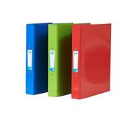 Elba A4 Ring Binder - Red, Green, Blue - Pack of 3