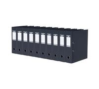 Elba A4 Strong Line 8cm Wide Plastic Folders - Charcoal - Pack of 10