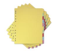 Elba A4+ (Extra Wide), 10 Part Card File Dividers, Assorted, 5 Packs of 10