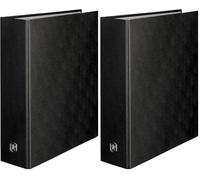 Elba Balacron Ringbinder Folder - 80 mm - 21 x 29.7 cm (for A4 Sheets) A4 (21 x 29,7 cm) Black (Pack of 2)