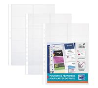 Elba Business Card Pockets Multipunched A4 PVC Card Size 55x95mm Pack 10 Ref 100206988