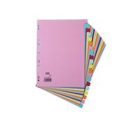 Elba Card Dividers Europunched 20-Part A4 Assorted - 400007438