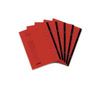 Elba Chic 42496AZ Folder Recycled Card 450 g/m² (Pack of 12 Compartments with Blank Tabs Pack of 5 Charcoal Folder File Chic A4 red