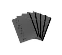 ELBA Chic A4 Folder Cardboard 7 Compartments Anthracite Pack of 5 charcoal Folde