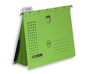 Elba Chic Ultimate 100333014 Organising File 5 Insert Sheets and 5 Dividers with Expanding Pocket on The Back Cover Pack of 5 Green