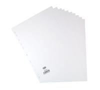 Elba A4 10-Part Card File Dividers, 1 Set White Tabbed Folder Dividers