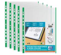 Elba Document Wallets DIN A4 Open Top Green Edge Transparent Pack of 10