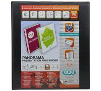 Elba Emgee Presentation Ring Binder Pvc 4 D-Ring 40mm Capacity A4 Black Ref 560323 Pack Of 6