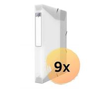 Elba Hawaii M499626FL Box File A4 0.7 mm Polypropylene for Approx. 400 Sheets Pack of 9 Clear