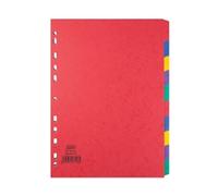 Elba Coloured Pressboard Dividers A4 Euro Punched 10 Part