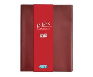 Elba Le Lutin Protège Document A4 en PVC avec 30 Pochettes Rouge Bordeaux