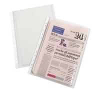 Elba Oxford A4 Expanding Punched Pockets, Glass Clear, 180 Micron, Pack Of 10