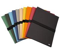 Elba - Pack of 10 Folders with Extendable Adjustable Strap and Velcro Closure - 24 x 32cm 24 x 32 Assorted Colours