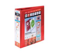 Elba Emgee Presentation Lever Arch File Clear Cover Pockets 2-Ring 70mm Spine A4 Red Ref 560351 Pack Of 5