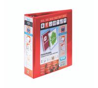 Elba Emgee Presentation Lever Arch File Clear Cover Pockets 2-Ring 70mm Spine A4 Red Ref 560351 Pack Of 5