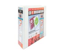 Elba A4 2 D-Ring Lever Arch File, 56mm Capacity, 90mm Spine, Presentation Folder With Customisable Cover, Portrait, White (Pack