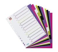 Elba Plastic tab dividers 1 Register Assorted Colours