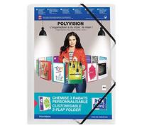 Elba Polyvision Document Wallet 3-Flap Polypropylene Elasticated Clear Ref M480034-17 [Pack 12]