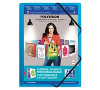 Elba Polyvision Elasticated Folder A4 Green a4 Blue