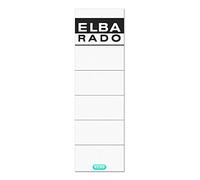Elba Rado 100551826 Spine Labels Self-Adhesive Short Wide and - Pack of 10 White