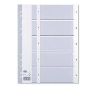 ELBA Strong-Line 400013946 Plastic Index 1-5 5-Piece for DIN A4 Plastic Index with Writable Cover Sheet White Ring Binder Ring Folder