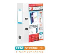 Elba Strongline Lever Arch File with Front Pocket PVC A4 70mm Spine Width White 100080894