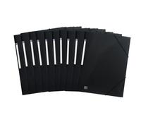 ELBA Urban 400104347 Folder with Elasticated Corners, Pack of 10, Plastic, DIN A4, Opaque Black, with 2 Elastic Straps, Document Folder, Ideal for Office and Mobile Organisation