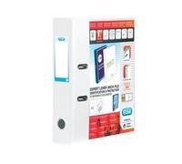 Elba A4 Lever Arch File, 70mm spine, Presentation Folder with Customisable Cover, Portrait, White (Single)