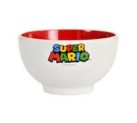 Elbenwald Cereal Bowl - Minecraft and Super Mario Multicoloured Ceramic (Super Mario - Logo)